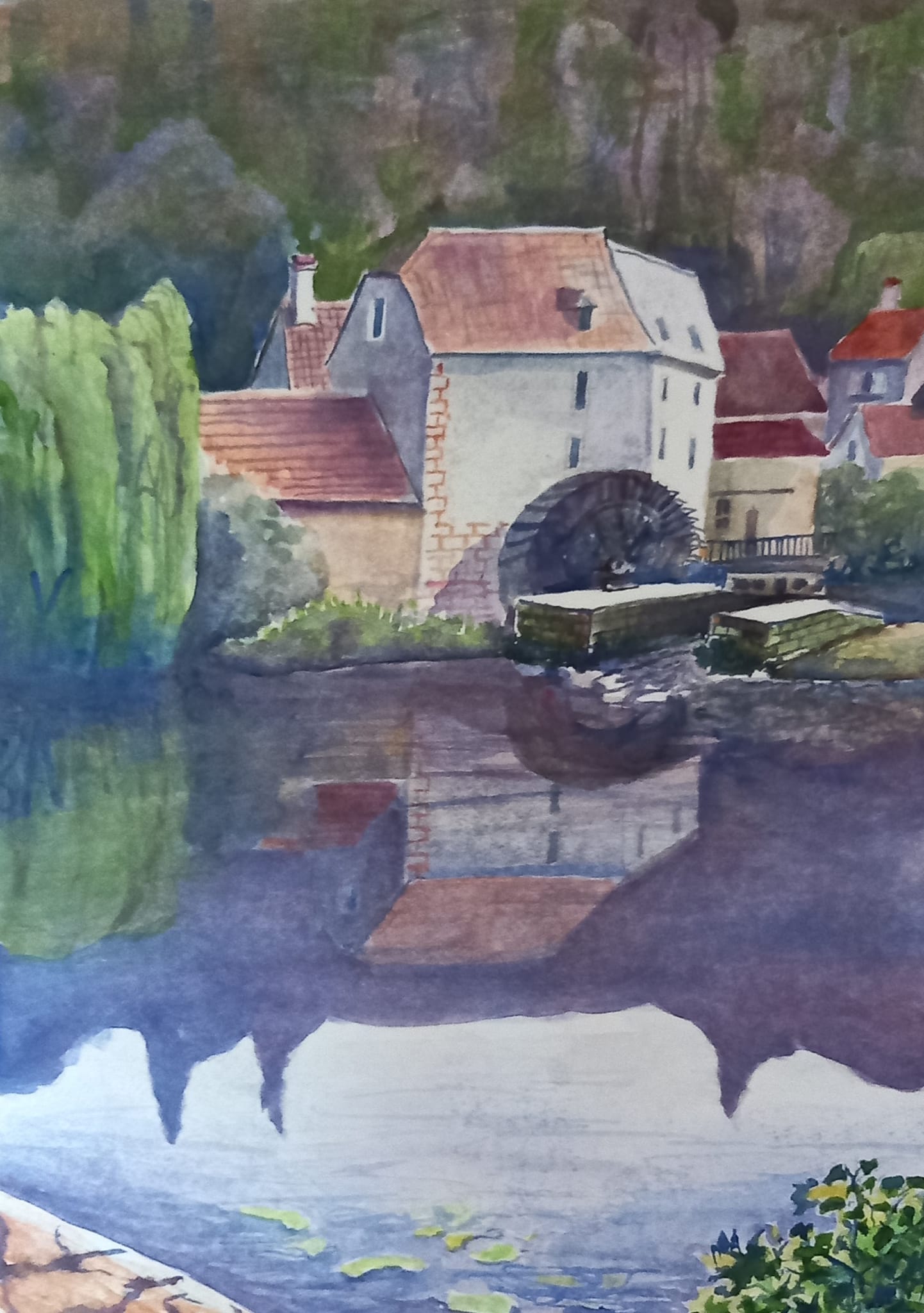 angles sur l'anglin acquarello