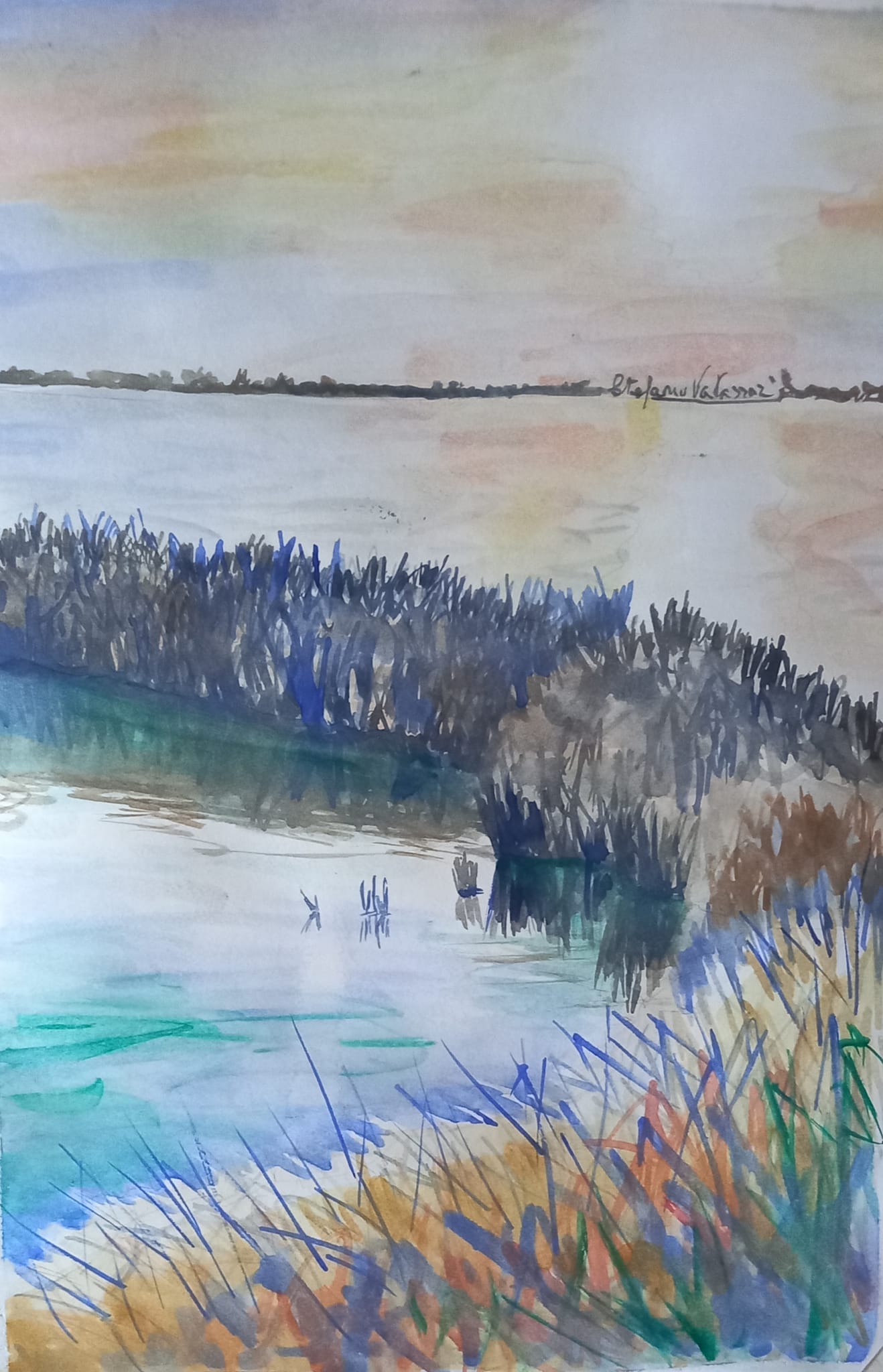 luci in laguna acquarello